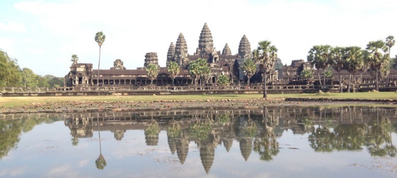 Solnedgång Angkor Wat Bakheng Mountain