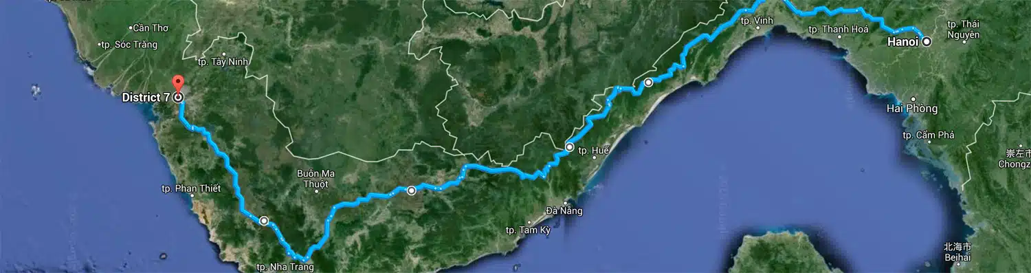Beste motorfietsroete Vietnam