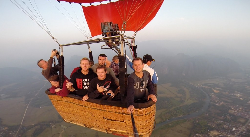 Papa Fietstaxi Verslagen Hot Air Balloon in Vang Vieng, Laos