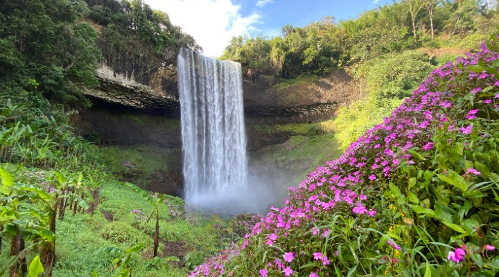 Most beautiful waterfall pakse loop - Tad Jarou Halang (Tad Tayicseua) Waterfall