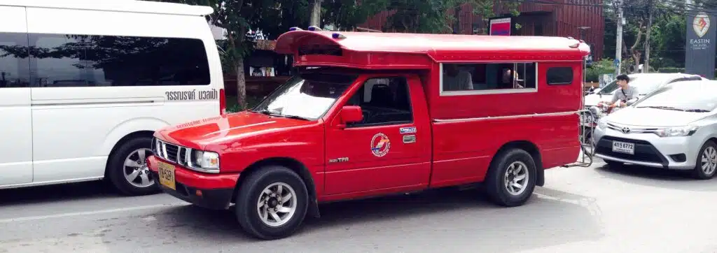 Red truck Chiang Mai songthaews