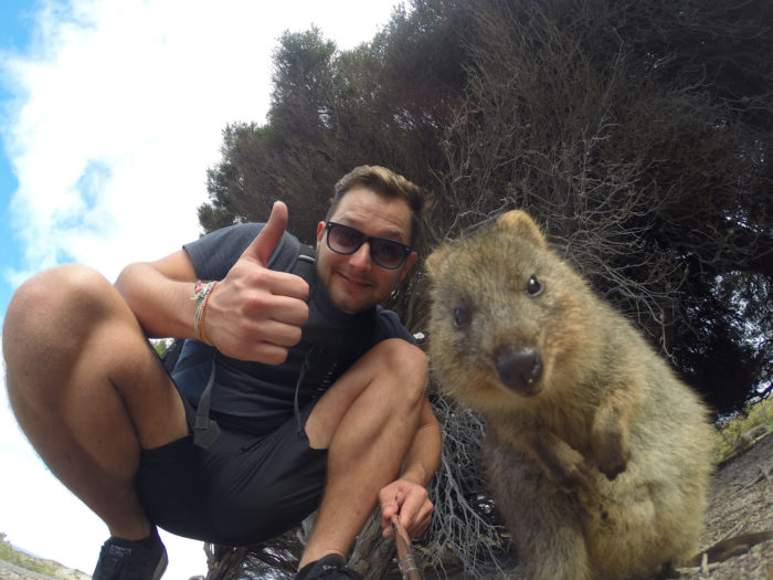 Quokka selfie Pulau Rottnest
