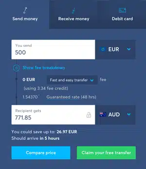 Geld van Nederlandse naar Australische перапісванне