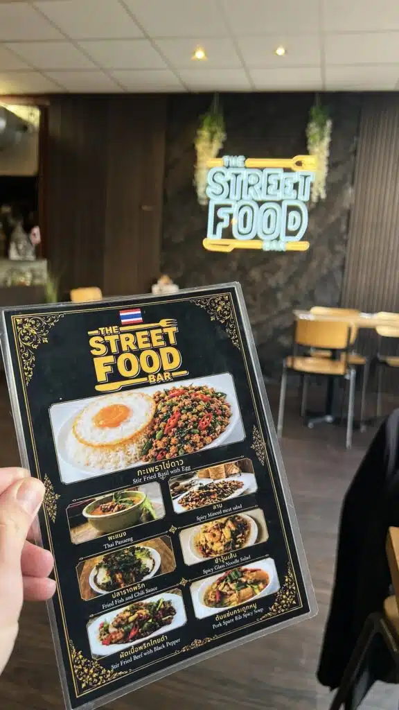 The Street Food Bar Amersfoort menu card with Thai dishes